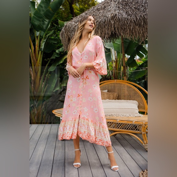 SALTY BRIGHT floral maxi DRESS - Picture 1 of 9